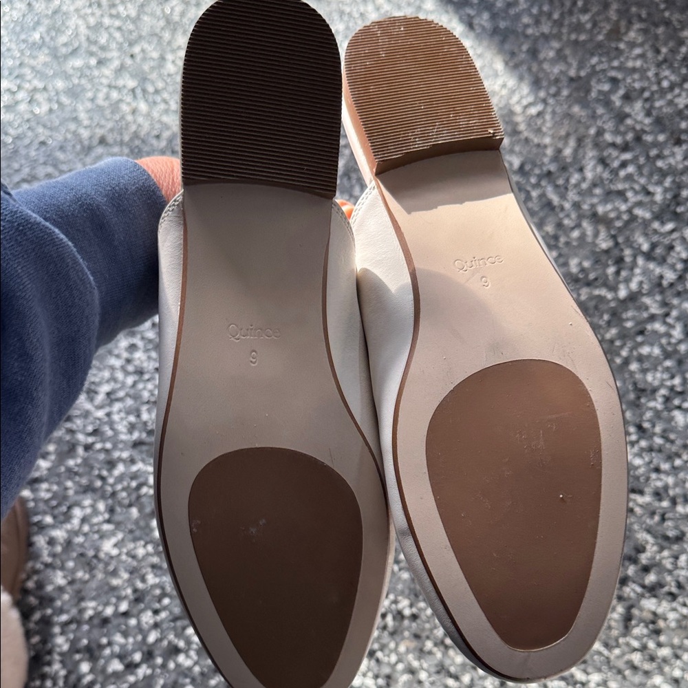 Quince Off-White Mules with Gold Accent - Picture 2 of 3